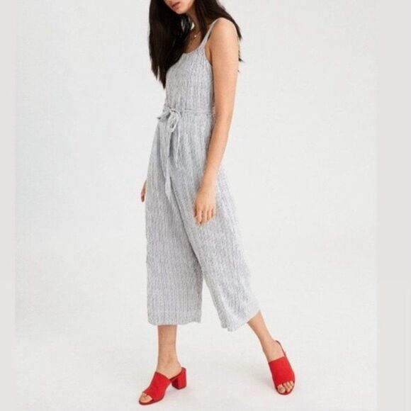 American Eagle Outfitters Striped Jumpsuit Sz 2 - Picture 1 of 5